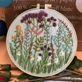 thumbnail image 1 of Embroidery Kit, Cross Stitch Kit for Beginners Hand Embroidery with Plant Patterns and Instructions DIY Kit for Adult with Embroidery Hoops Threads and Needles, 1 of 5