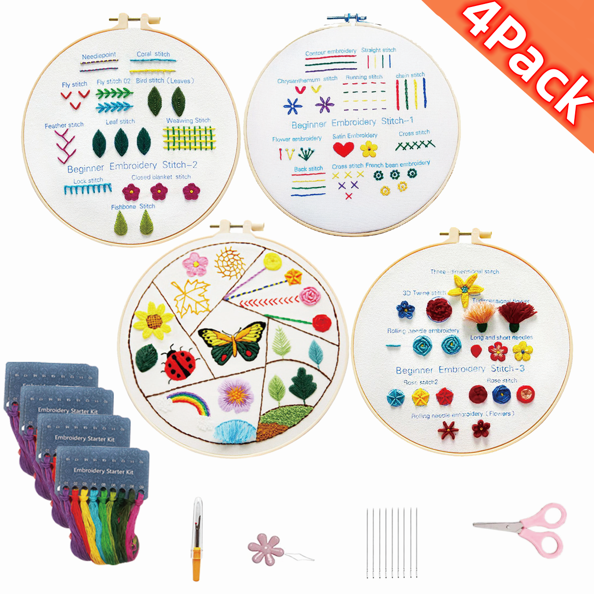 Dimensions Punch Needle Kit 8" RoundModern Floral Pin