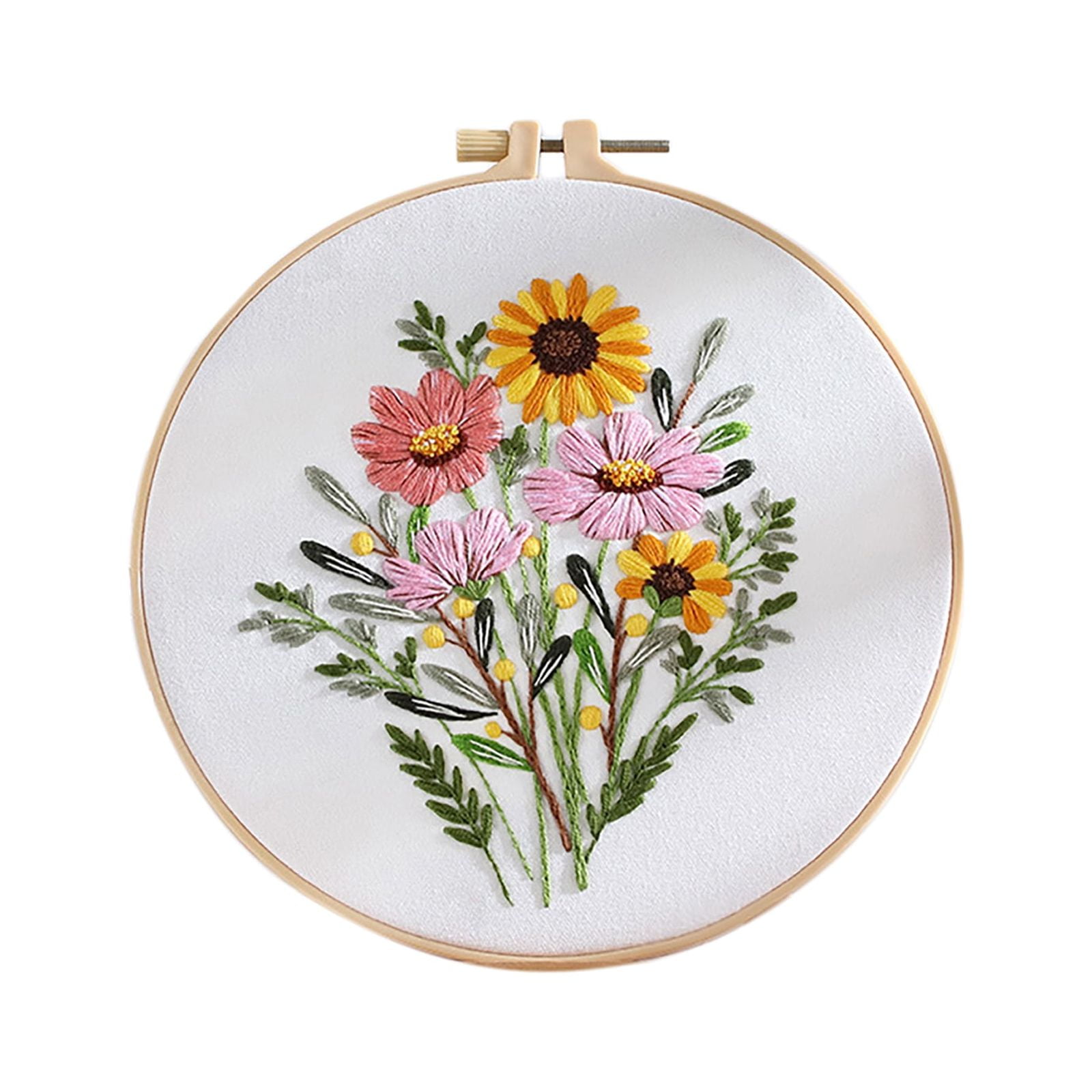Embroidery Kits for Beginners Hand Embroidery Colorful Flower Plant Diy