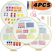 Embroidery Kits for Beginners with Embroidery Patterns Beginner Embroidery Kit for Adults Women Kids 4 Set