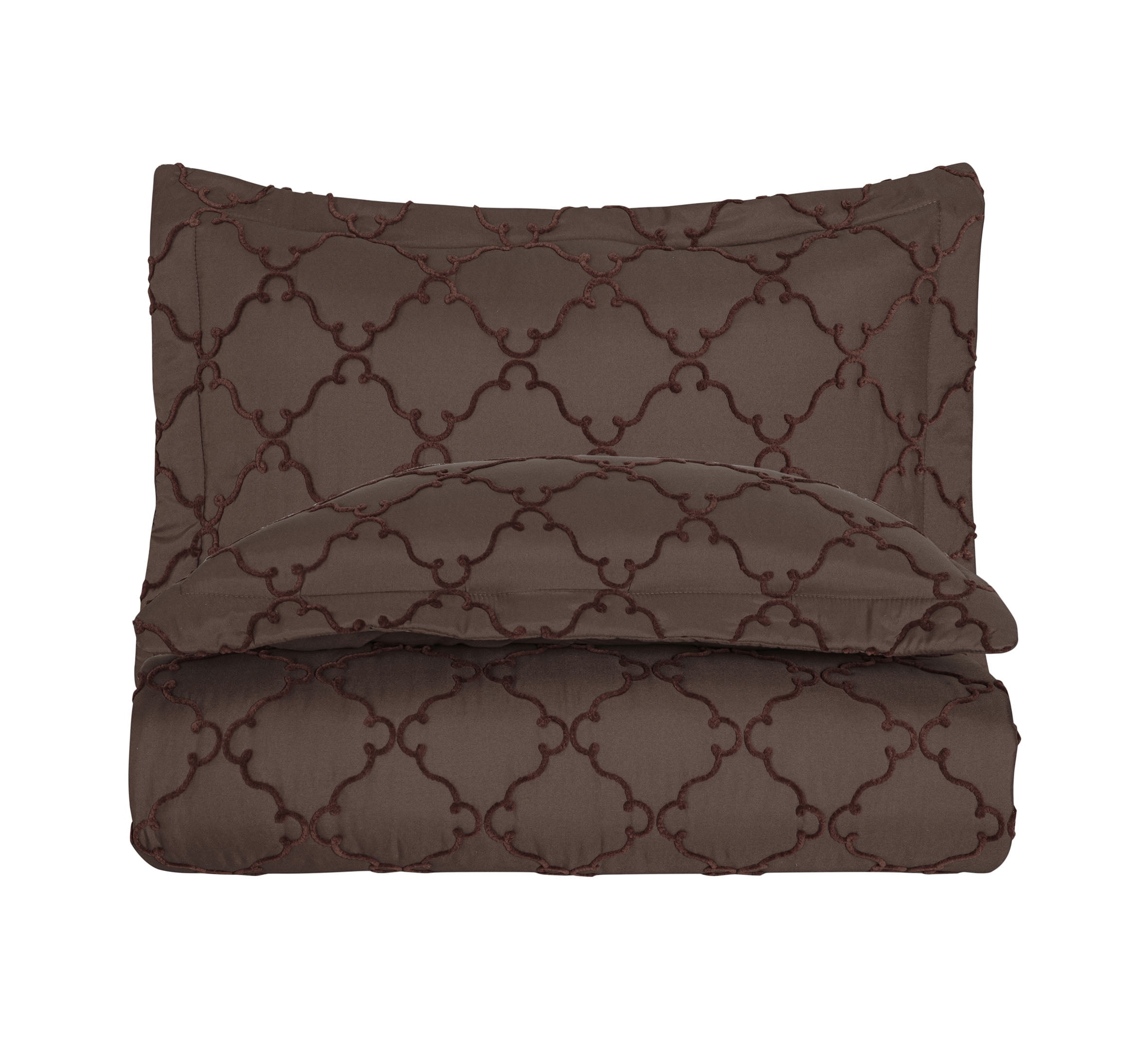Brown King Microfiber Quilted Bedspread Set with Pillow Shams