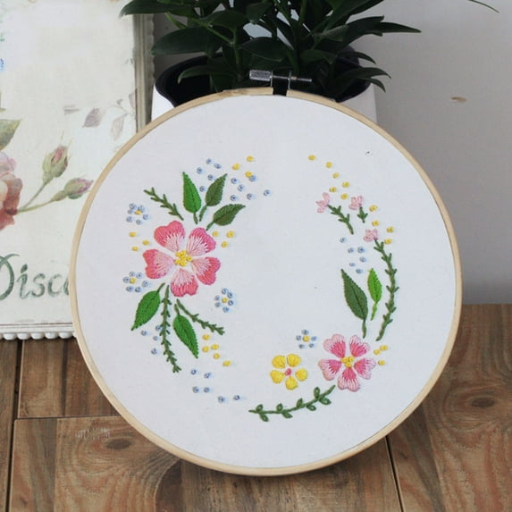 Embroidery Material Kit + 1 Embroidery Hoop,Embroidery Cross Stitch Kit Set For Beginners-Handmade Embroidery Diy Craft