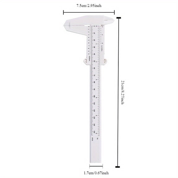 Embroidery Measuring Tool for Eyebrows, Including Plastic Calipers And a Thrush Ruler
