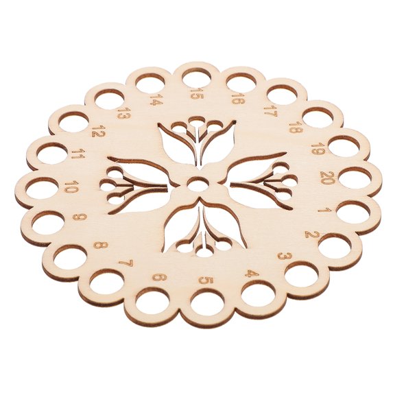 WRISTBIQUE Wooden Embroidery Floss Holder with Hollow Pattern, Thread Winding Plate for Sewing and Craft Storage