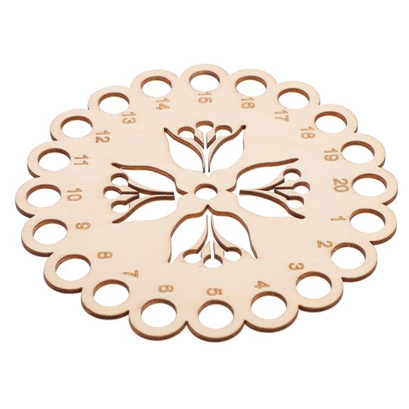 WRISTBIQUE Wooden Embroidery Floss Holder with Hollow Pattern, Thread Winding Plate for Sewing and Craft Storage