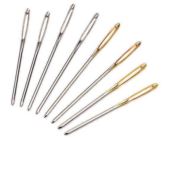 Embroidery Needles Stainless Steel Blunt Eye Manual Craft Sewing Needles Hand Quilting Stitchery Tool Diy Making Hand Bead Pins For Handmade Knitting Craft Production Gold - One Size