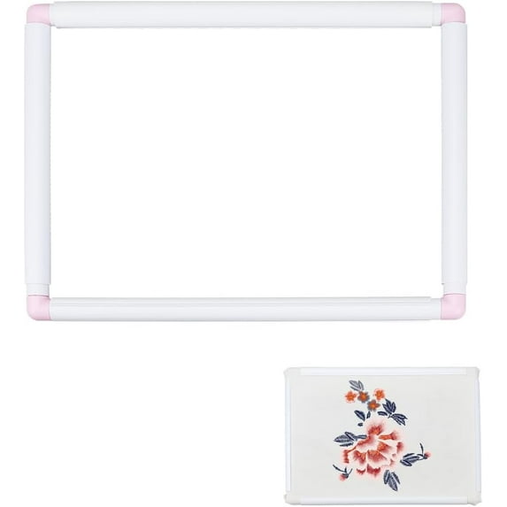 Embroidery Needlework Frame Plastic Stitch Frame Embroidery Scroll Frame Adjustable Stitching Frame Needlepoint Holder for Embroidery and Stitch White 28x39.5cm(11x15.6Inch)White