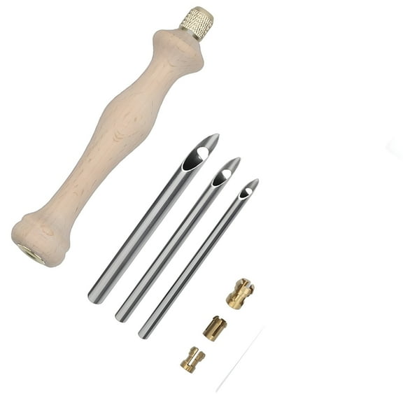 Embroidery Pen Punch Needle with Wood Handle Adjustable Embroidery Punch Needle Tool Practical Needle Pen for Artists
