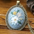 thumbnail image 1 of Embroidery Pendant Kit Embroidered Pendant Necklace with Needle Thread for DIY Art Crafts, 1 of 8