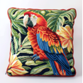 thumbnail image 1 of Embroidery Pillow Cases Animal parrot Cross Stitch Cushion Cover Needlepoint Pillow 18x18inch, 1 of 6