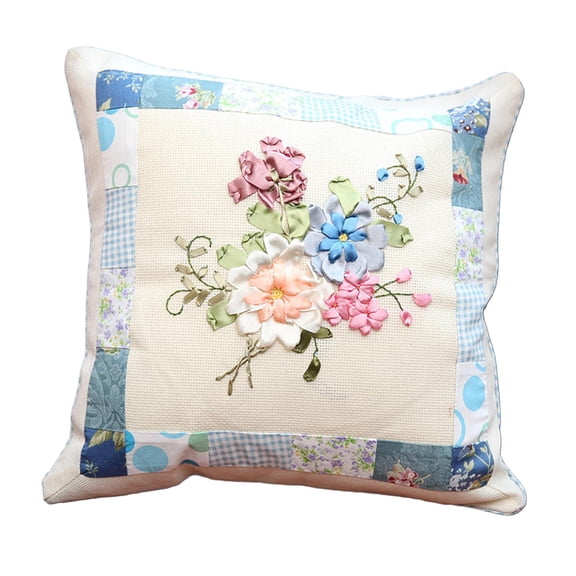 Embroidery Pillow Covers Cross for Car Decorative Beginners Gift Option 1