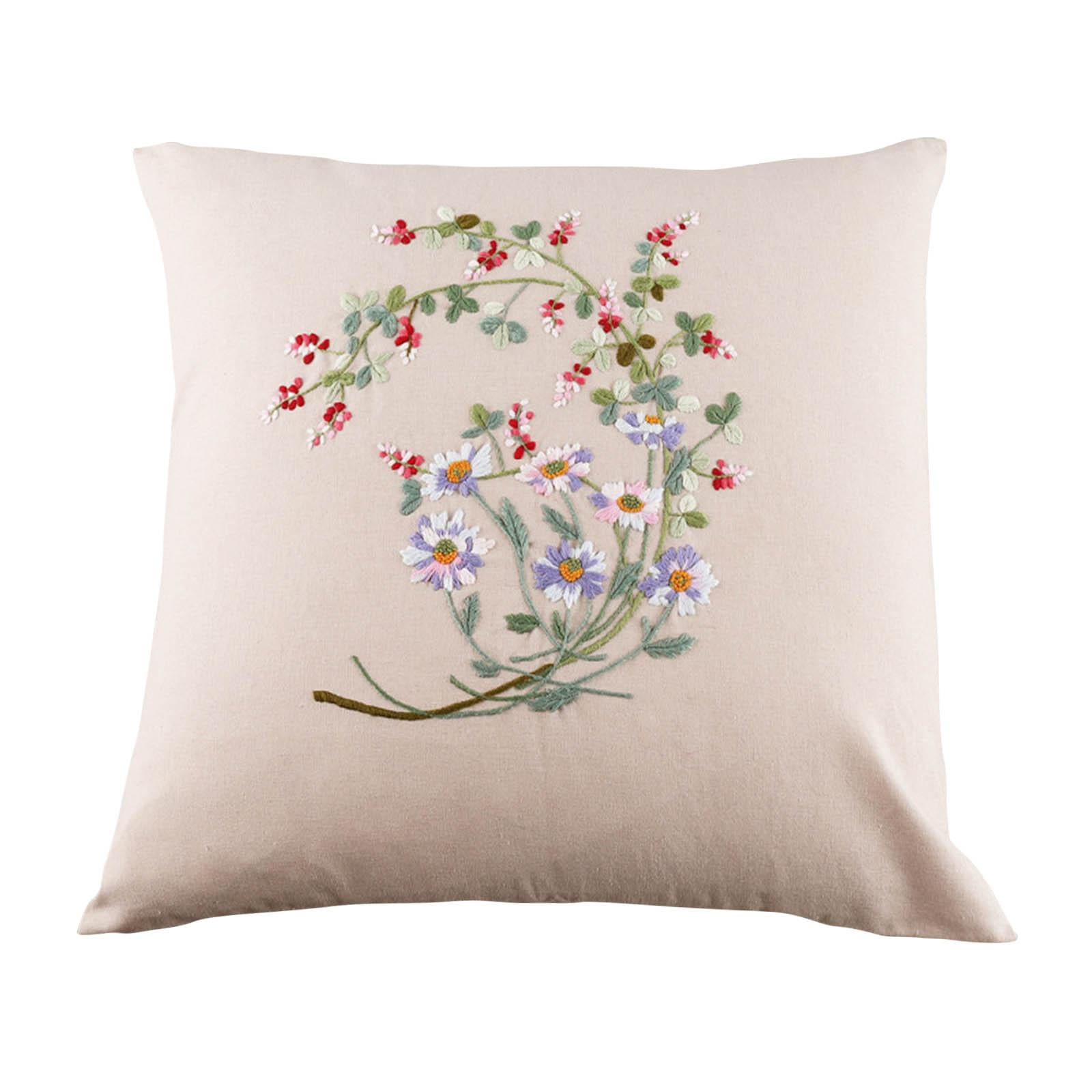 Embroidery Pillowcase Beginner DIY Handy Sewing Stamped Pillow