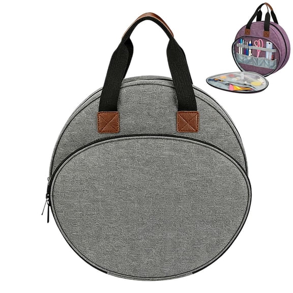 Embroidery Project Bag Storage Carrying Case for Cross Stitch Supplies, Portable Needlework Tote with Multi-Pocket Organizer for Hoops, Floss, Thread, and Sewing Tools Kit, Gift for Crafters