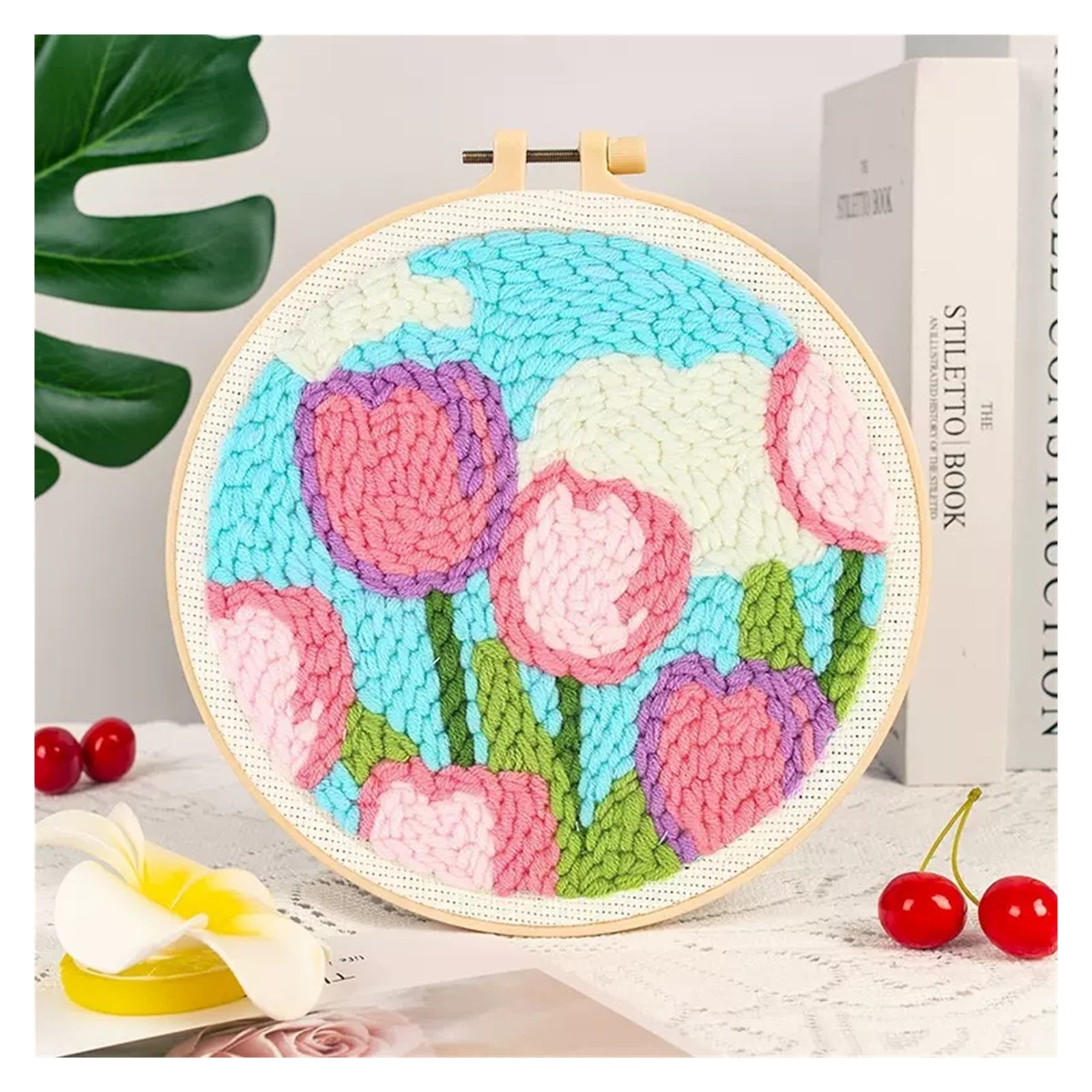 Embroidery Punch Needle Kits for Beginners,DIY Cross Stitch Kit for ...