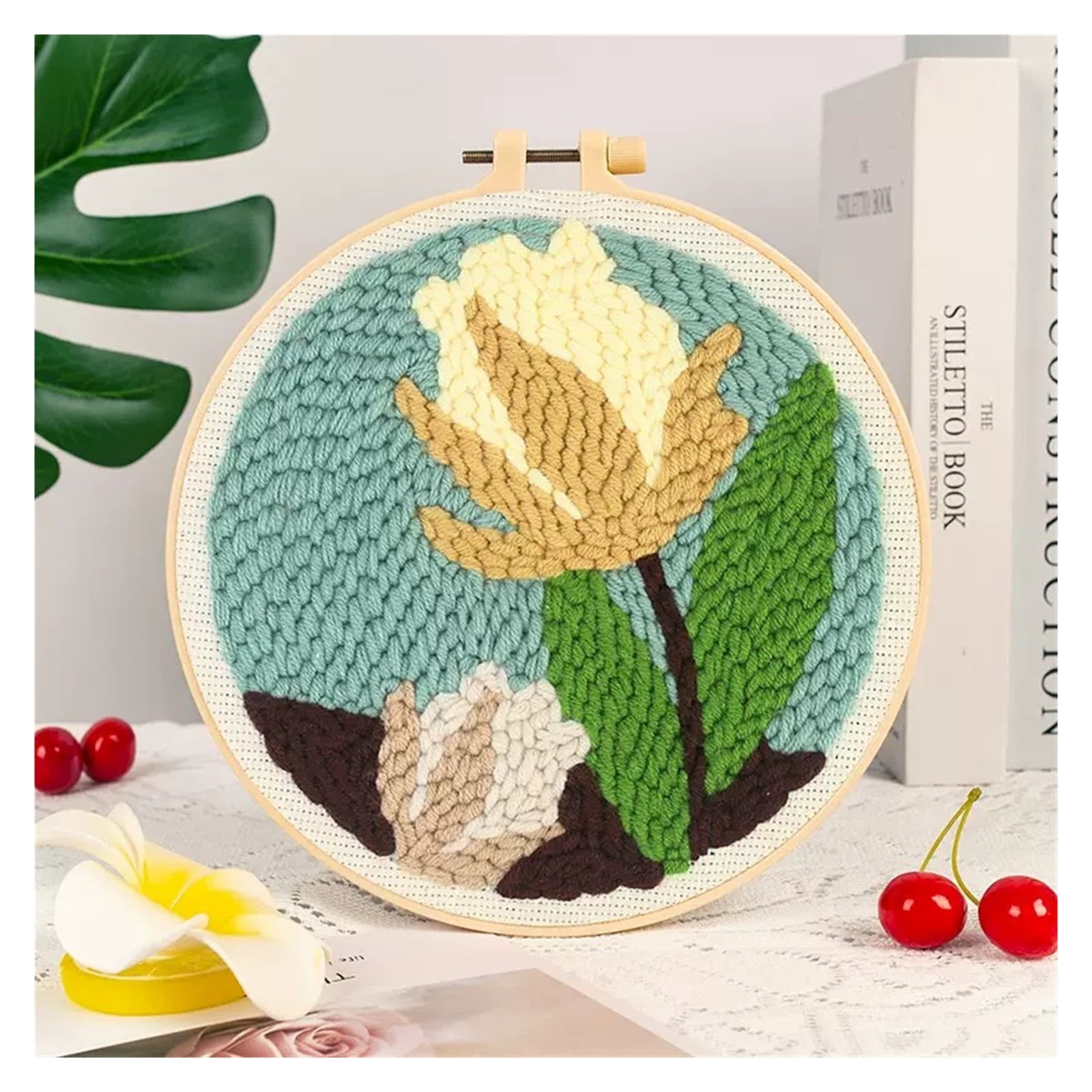 Embroidery Punch Needle Kits for Beginners,DIY Cross Stitch Kit for ...