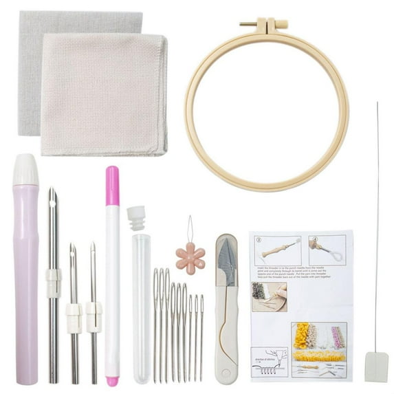Embroidery Punch Set Embroidery Punch Pen Handle Punch DIY Basic Tools Poke Embroidery Hand Craft for Sewing Poke Embroidery