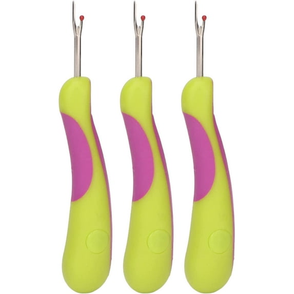 Embroidery Remover, High Sharpness 3pcs Seam Rippers Tool with Clear Hat for Sewing