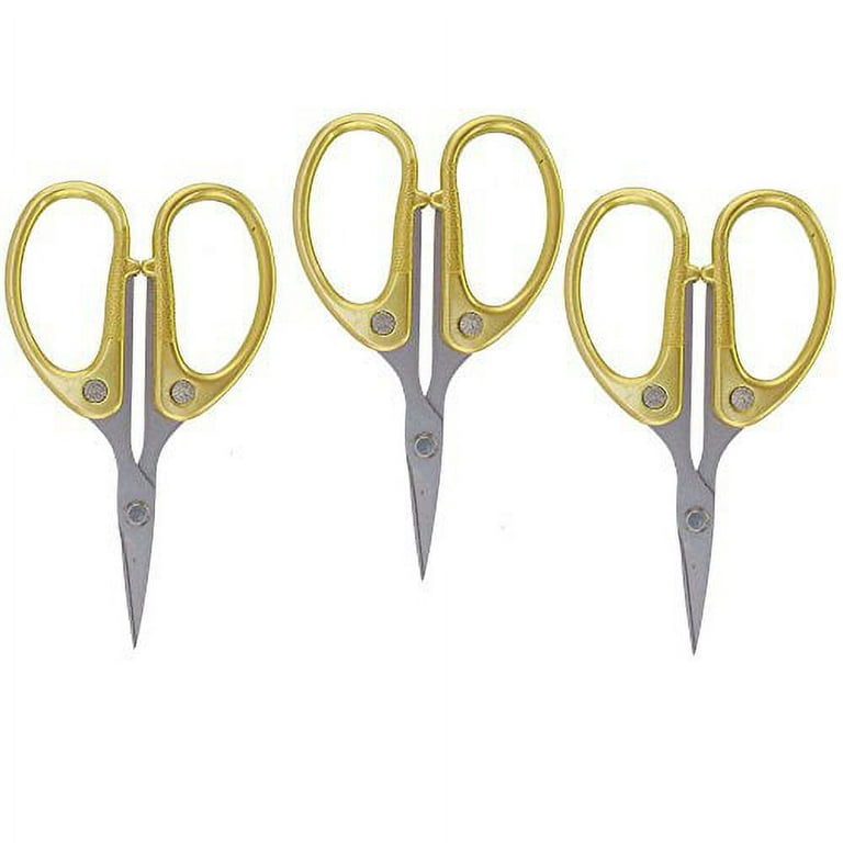 JubileeYarn Embroidery Scissors - 4 1/2 Fine Cut Sharp Point Titanium  Scissors w/ Sheath - Small Craft Snip Scissors - Gold - 1 Pair