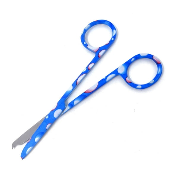 Embroidery Sewing Scissors, One Hook Blade, Stainless Steel 4.5" Seam Ripper, Droplets Pattern