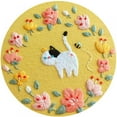 thumbnail image 1 of Embroidery Starter Kit, Cross Stitch Kit with Floral Pattern, Embroidery Hoop, Color Threads and Tools, Cat and Flower, 1 of 3