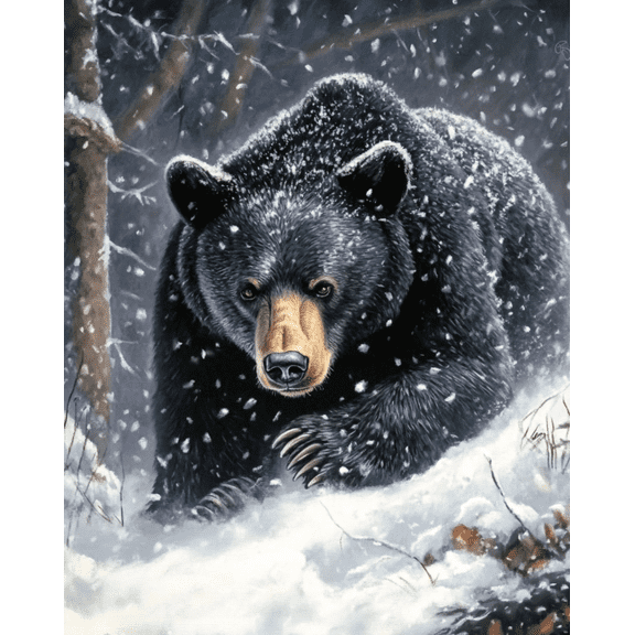 Embroidery Starter Kit for Adult Beginners,Animal Bear 11CT Needlepoint Cross-Stitch Patterns Dimensions Kit Arts and Crafts 1620inch