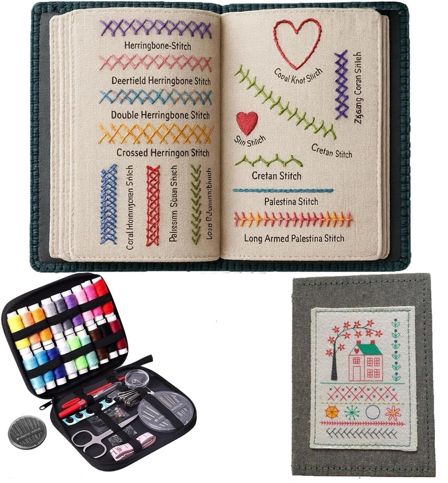 Embroidery Stitch Book, Embroidery Book Kit for Beginners, Creative DIY ...