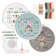 PLNYA Embroidery Kit for Beginners   Handmade Craft Set with Practice Stitches, Skill Techniques & Supplies for Adults, Includes 1 Hoop