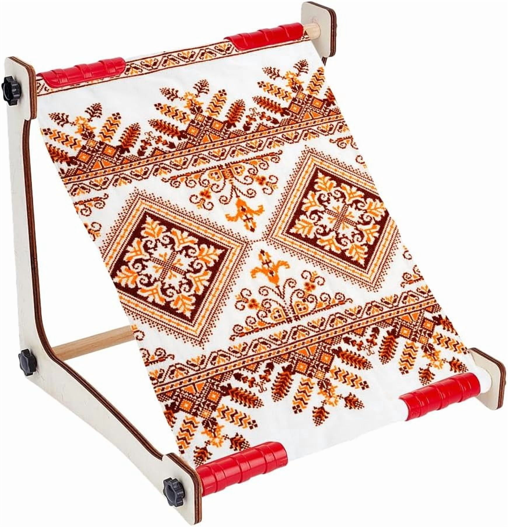 Embroidery Table Stand Wooden Stitch Hoop Stand Embroidery Frame Stands Hoop Holder with Sturdy Wooden Base for Home Needlework