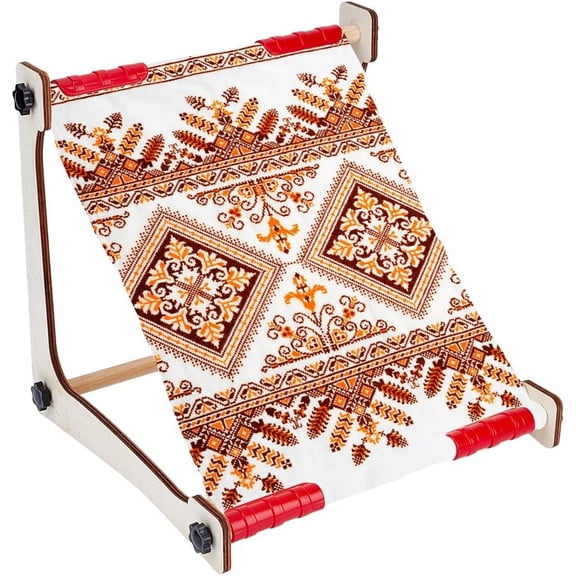 Embroidery Table Stand Wooden Stitch Hoop Stand Embroidery Frame Stands Hoop Holder with Sturdy Wooden Base for Home Needlework