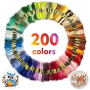 Yalumo Embroidery Thread 200 Skeins Rainbow Color Embroidery Floss Cross Stitch Threads Friendship Bracelets String Floss Cotton Crafts Floss, Birthday Gifts