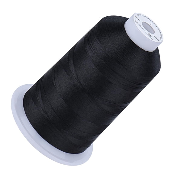 Embroidery Thread 5500 Yards 5000M, 40WT Polyester Sewing Thread for Machine Embroidery, 170+ Vibrant Colors, Smooth High-Speed Stitching, Ideal for Brother Singer Janome, Black
