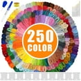 thumbnail image 1 of Embroidery Thread Embroidery Floss 250PCS String for Bracelet Cross Stitch Thread Rainbow Color, 1 of 8