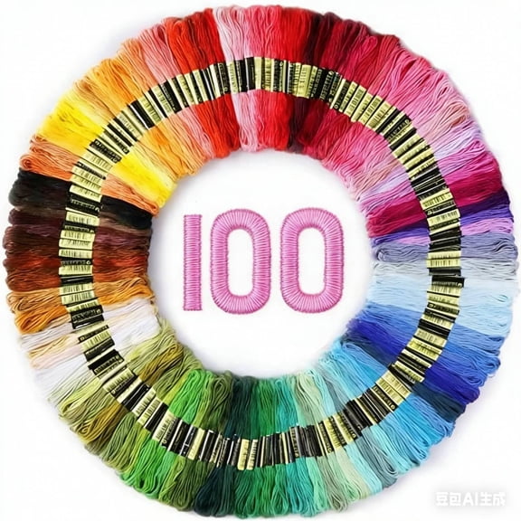 Gogcaro Multicolor Embroidery Floss, 8m, 100 Skeins