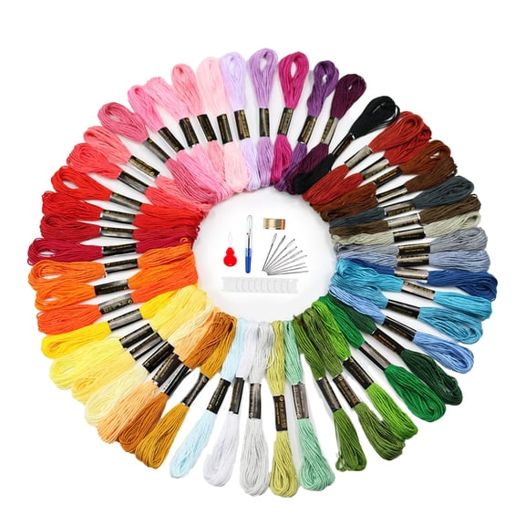 Embroidery Thread Friendship Bracelet String Premium Rainbow Color Floss Bobbins Needl Epoint thread Variegated Floas for Cross Stitch, Hand Embroidery, String Art