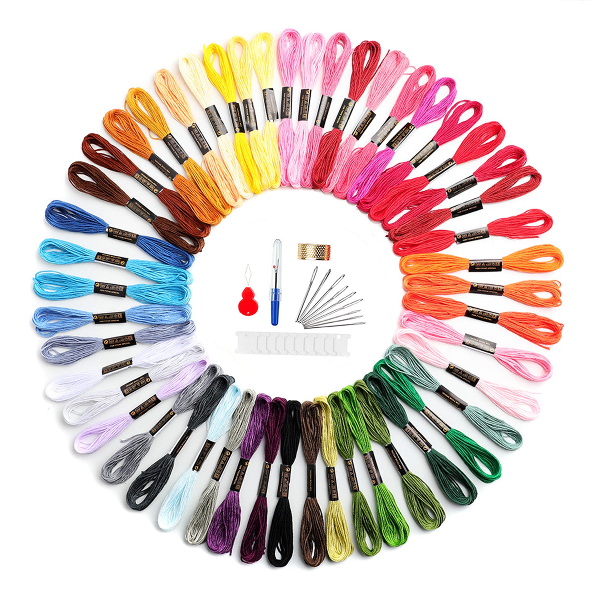 Embroidery Thread Friendship Bracelet String Premium Rainbow Color Floss Bobbins Needl Epoint thread Variegated Floas  for Cross Stitch, Hand Embroidery, String Art