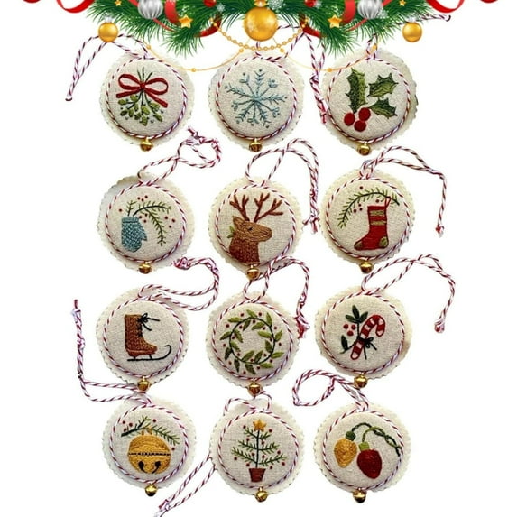 Embroidery kit,Embroidery Kit for Beginners,Hand Embroidery,Christmas Embroidery Kit for Adults,Embroidery Kit Christmas Ornaments, Christmas Embroidery Kit with DIY Material Package