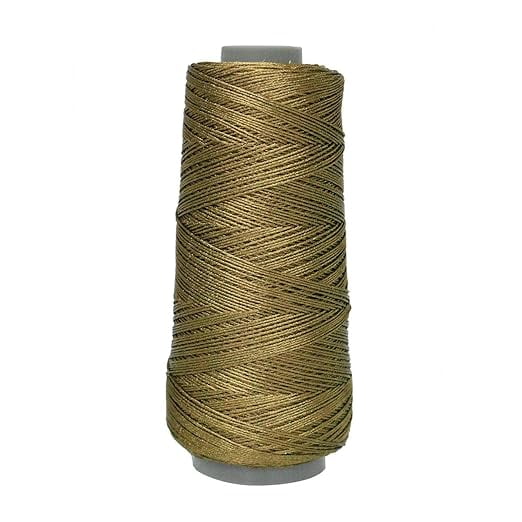 Embroiderymaterial 0.5 MM Thick Metallic Zari Threads for Jewellery Making, Bracelet Making, Aari Work, Embroidery Work, Dori/Rope, Safe to use in Machine (274 Meters/Antique Gold Color)