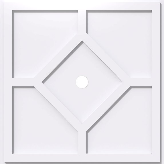 Embry Architectural Grade PVC Contemporary Ceiling Medallion 28"OD x 2"ID x 9 3/4"C