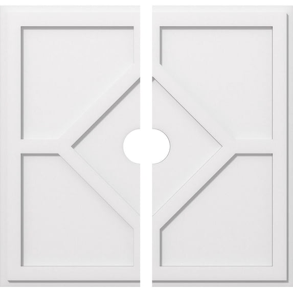 Embry Architectural Grade PVC Contemporary Ceiling Medallion 32"OD x 4"ID x 11"C - Two Piece
