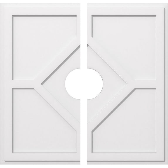 Embry Architectural Grade PVC Contemporary Ceiling Medallion 36"OD x 7"ID x 12 1/2"C - Two Piece