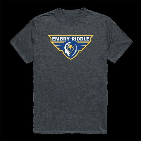 Embry-Riddle Aeronautical University Eagles Cinder College T-Shirt, Heather Charcoal - Medium