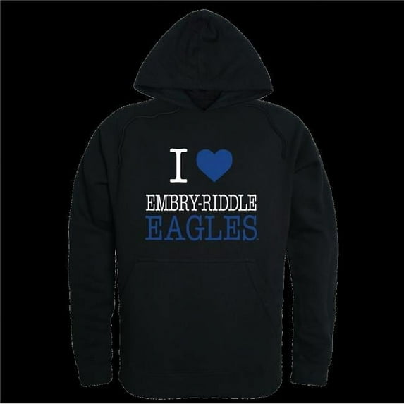 Embry-Riddle Aeronautical University Eagles I Love Hoodie, Black - Large