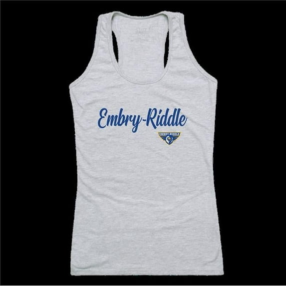Embry-Riddle Aeronautical University Eagles Script Tank Top, Heather Grey - Medium