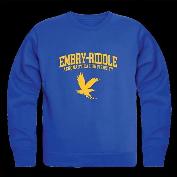 Embry-Riddle Aeronautical University Eagles Seal Crewneck Sweatshirt, Royal - Small