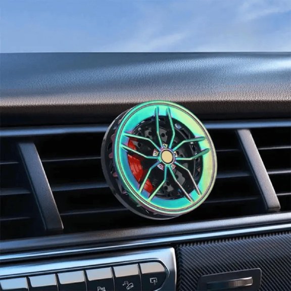 Emdiqzs Car Air Freshener Wheel Hub Design, Rotating Vent Clip Diffuser with Fragrance Oil for Auto Interior Odor Control
