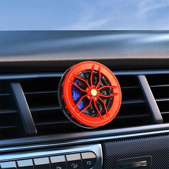 Emdiqzs Car Air Freshener Wheel Hub Design, Rotating Vent Clip Diffuser with Fragrance Oil for Auto Interior Odor Control