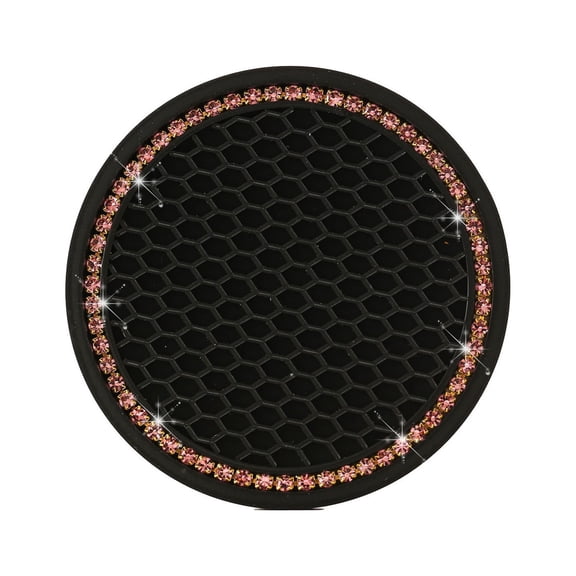 Emdiqzs Car Phone Holder Pad, Non-Slip Dashboard Mat with Rhinestone Trim for Auto Interior Accessories, Universal Mount