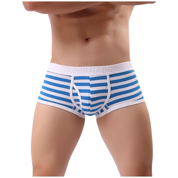 Emdiqzs Men's Striped Underwear – Breathable Boxer Briefs with Comfort Fit, Multipack Daily Wear Underwear for Men in Black, Red, Green, Blue