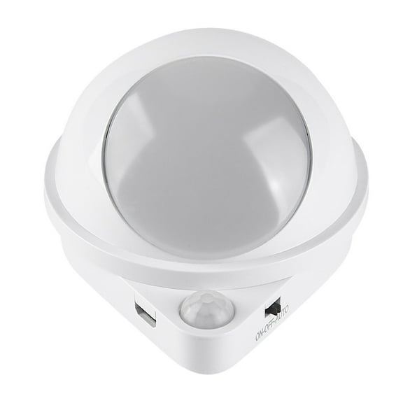 Emdiqzs Motion Sensor Light Night Light, 360 Rotating Motion Sensor Night Light, Rechargeable Wall Light For Bathroom, White