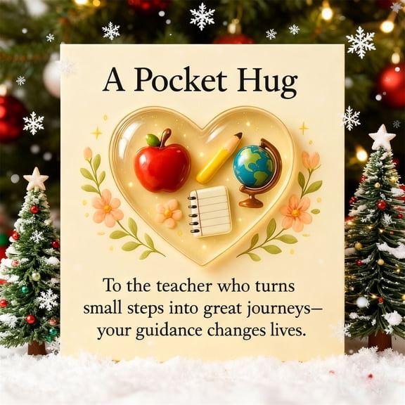 Emdiqzs Pocket Hug Teacher Gift Heart Resin Keepsake School Token with Message Card Portable Appreciation Gift for Educators Yellow Red Green Blue